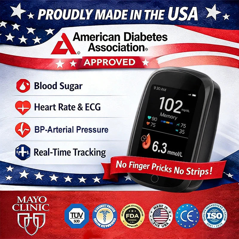 🏆 2026 Best Seller | Limited-Time 70% OFF,Pain-Free Non-Invasive Glucose Monitor