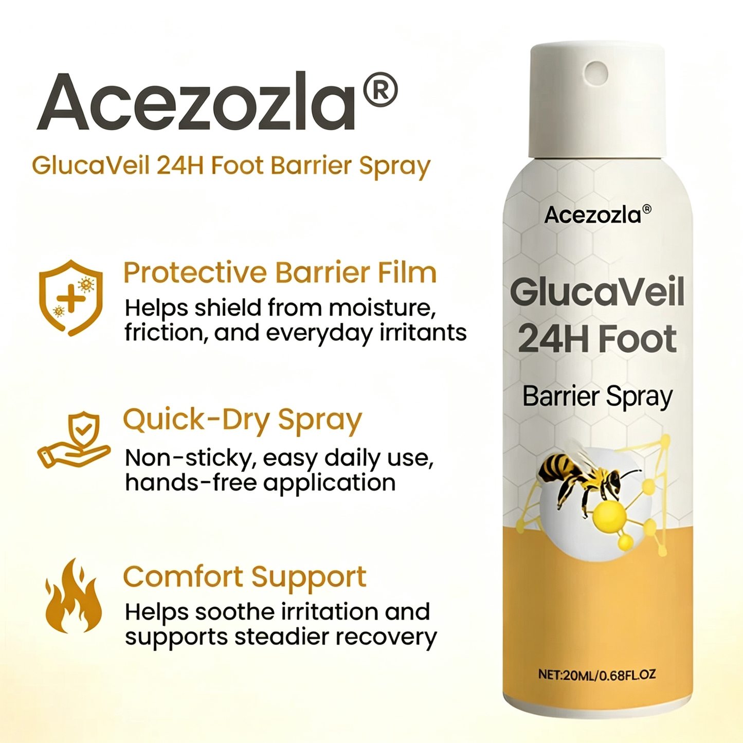 Acezozla® GlucaVeil 24H Foot Barrier Spray