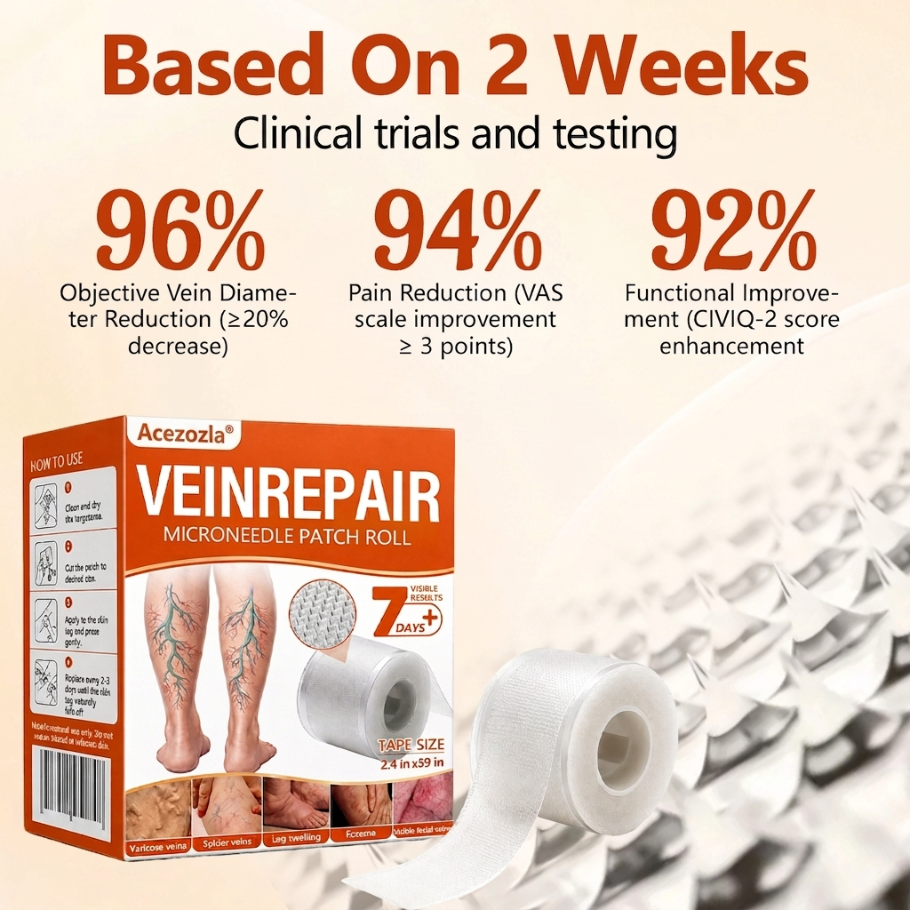 🔥 LIMITED SPECIAL OFFER🔥Acezozla® VeinRepair Microneedle Patch Roll (Advanced Microneedle Vein Repair Patch for Bulging Veins, Swelling, Heavy Legs & Daily Leg Discomfort)