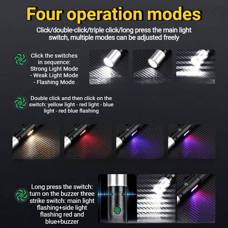 Multi-Functional Portable Self Defense Flashlight