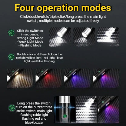 Multi-Functional Portable Self Defense Flashlight
